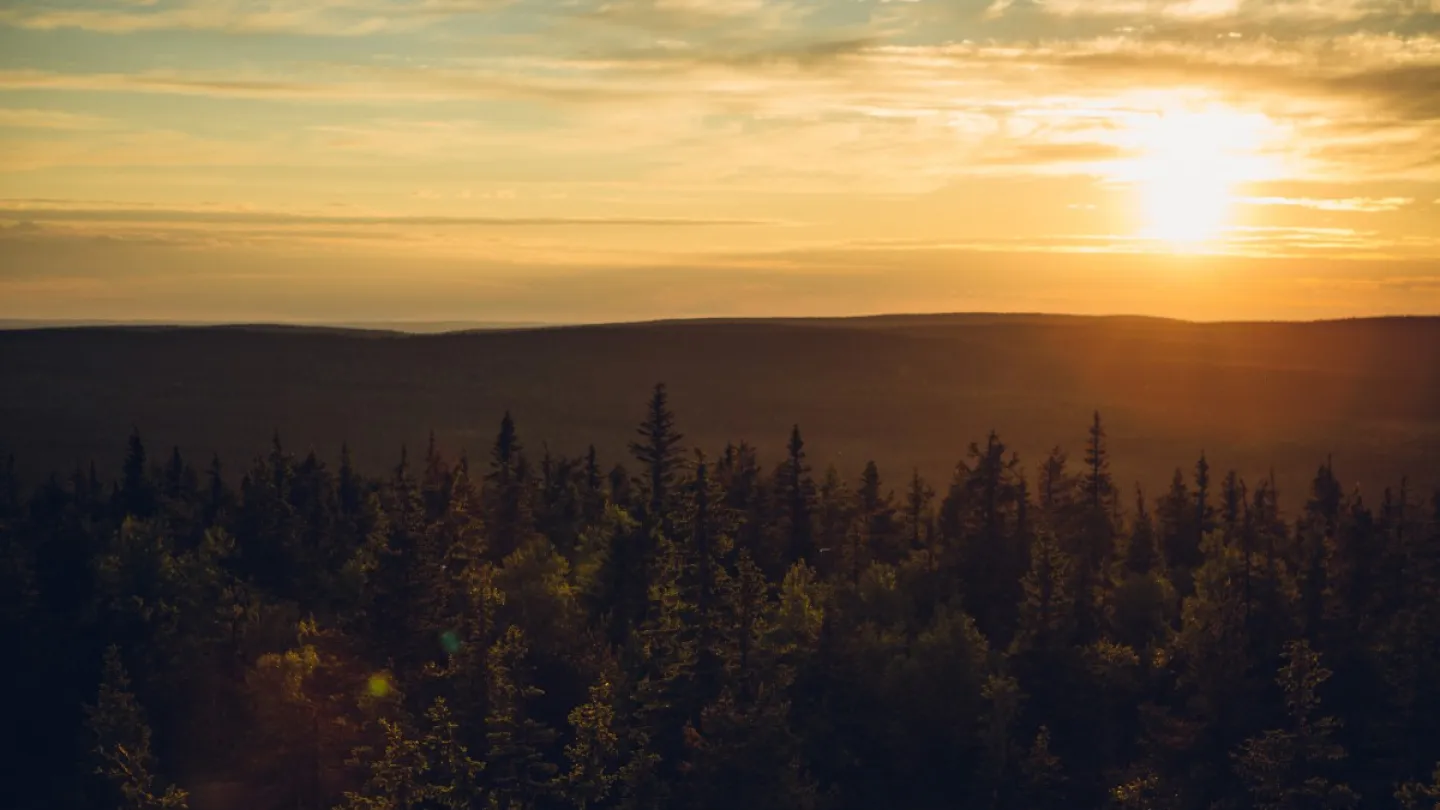 Ilta-aurinko Syötteen yllä